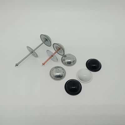 Perforated Base Metal Insulation Hangers 22mm or 28mm Diameter Stainless Steel Dome Caps for Air System